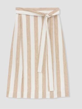 Everlane The Linen Wrap Skirt in Stripe